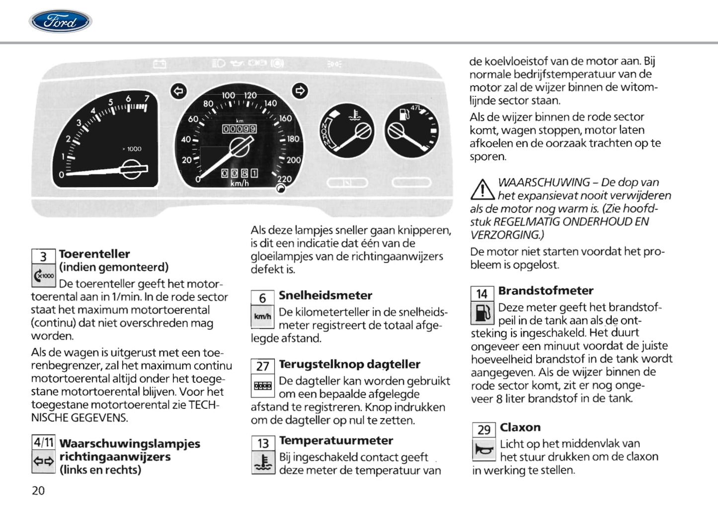 1986-1990 Ford Escort Gebruikershandleiding | Nederlands