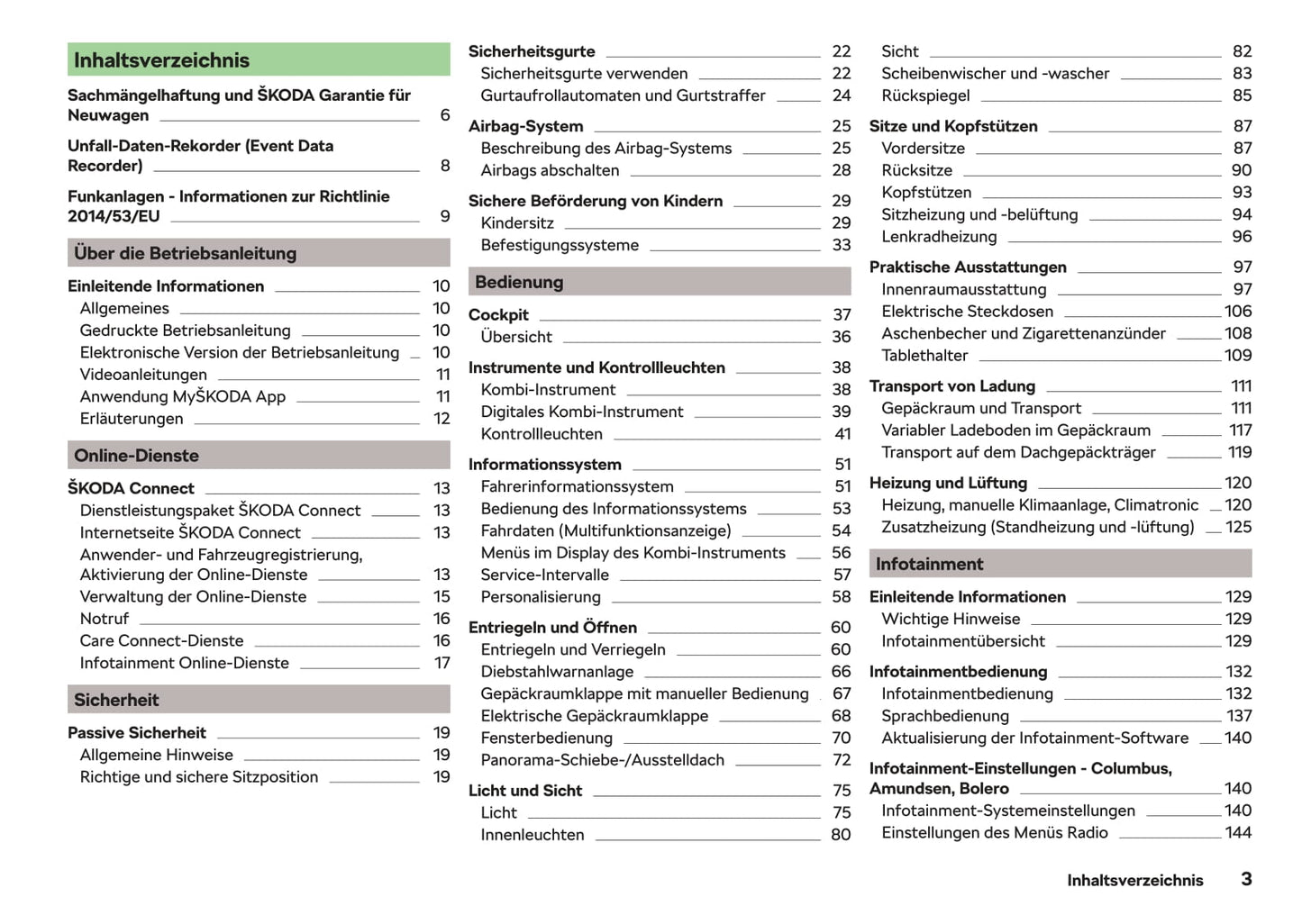 2020-2021 Skoda Kodiaq Owner's Manual | German