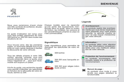 2010-2011 Peugeot 308 Manuel du propriétaire | Français