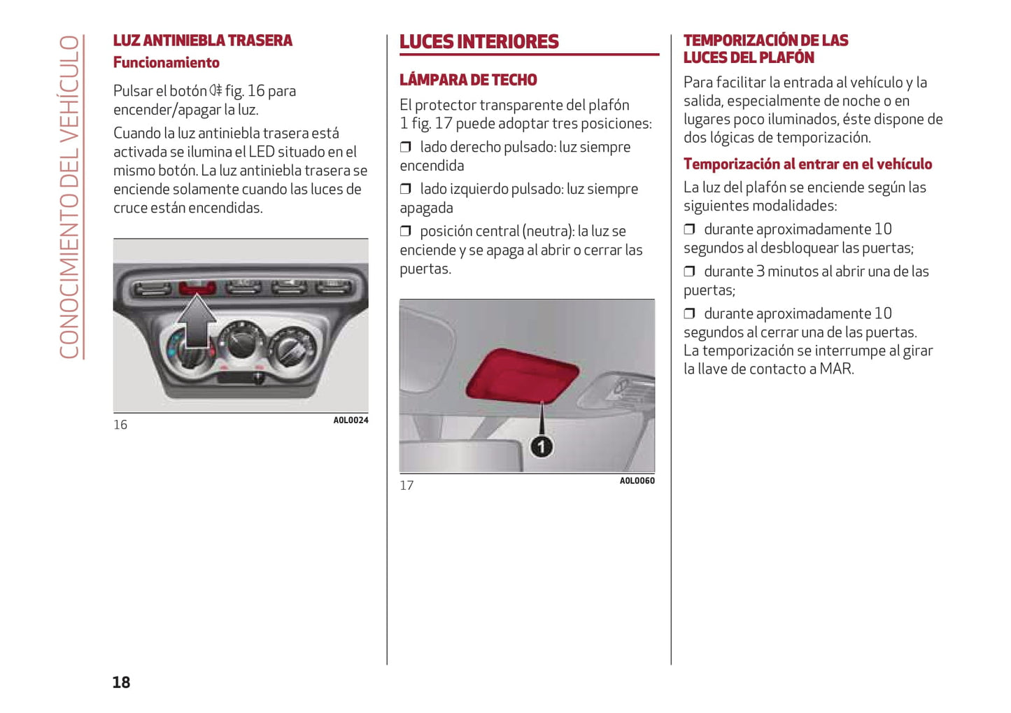 2016-2018 Alfa Romeo 4C Owner's Manual | Spanish