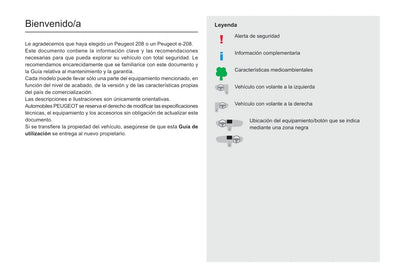 2021-2023 Peugeot 208/e-208 Bedienungsanleitung | Spanisch