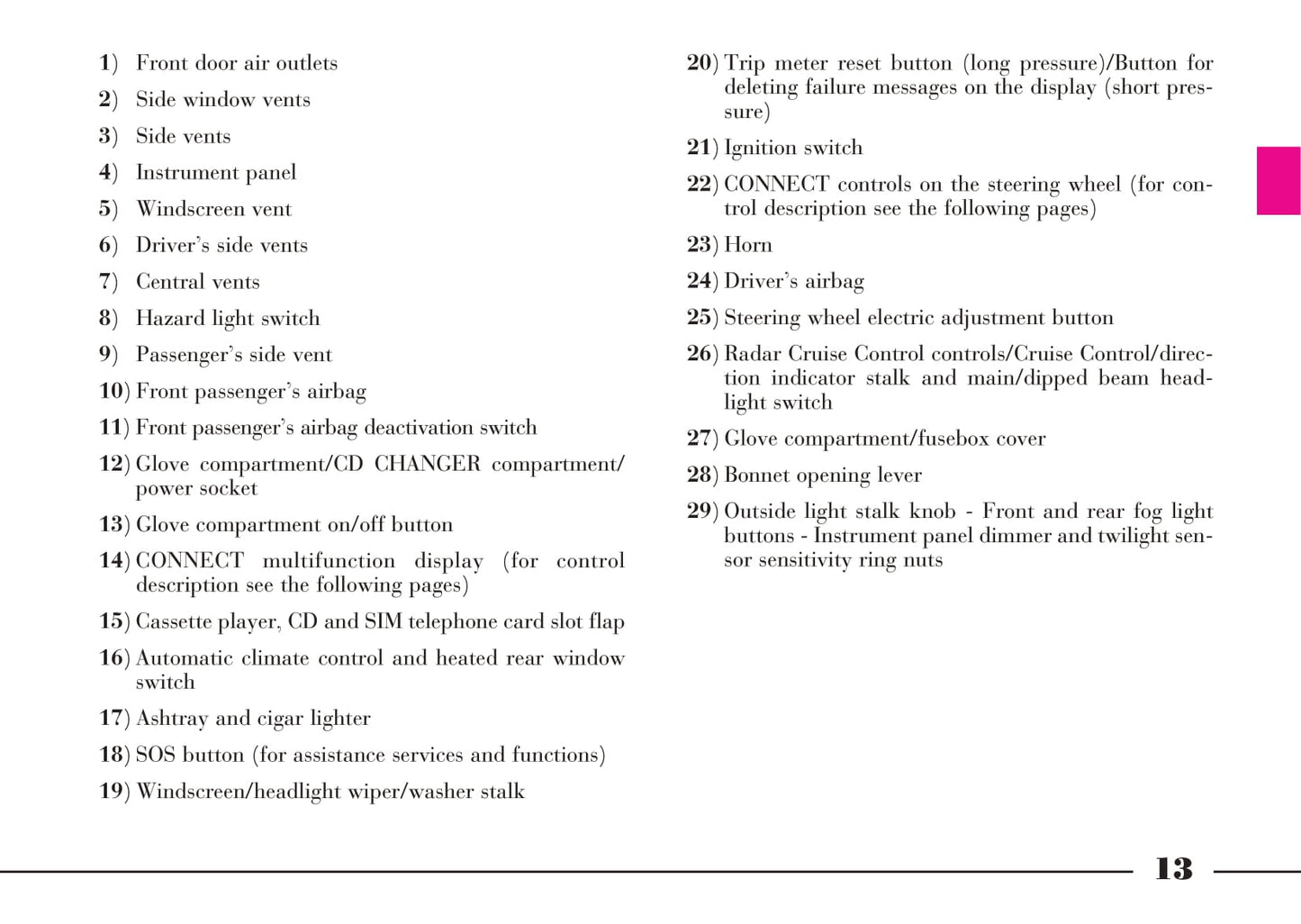 2008-2012 Lancia Thesis Owner's Manual | English