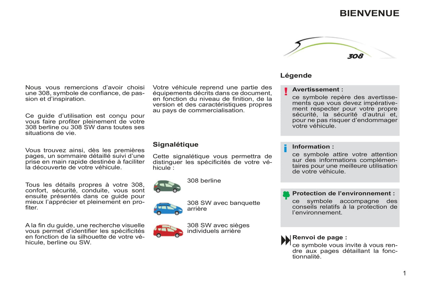 2012-2014 Peugeot 308 Manuel du propriétaire | Français