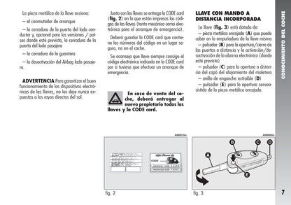 2004-2007 Alfa Romeo 156 Bedienungsanleitung | Spanisch