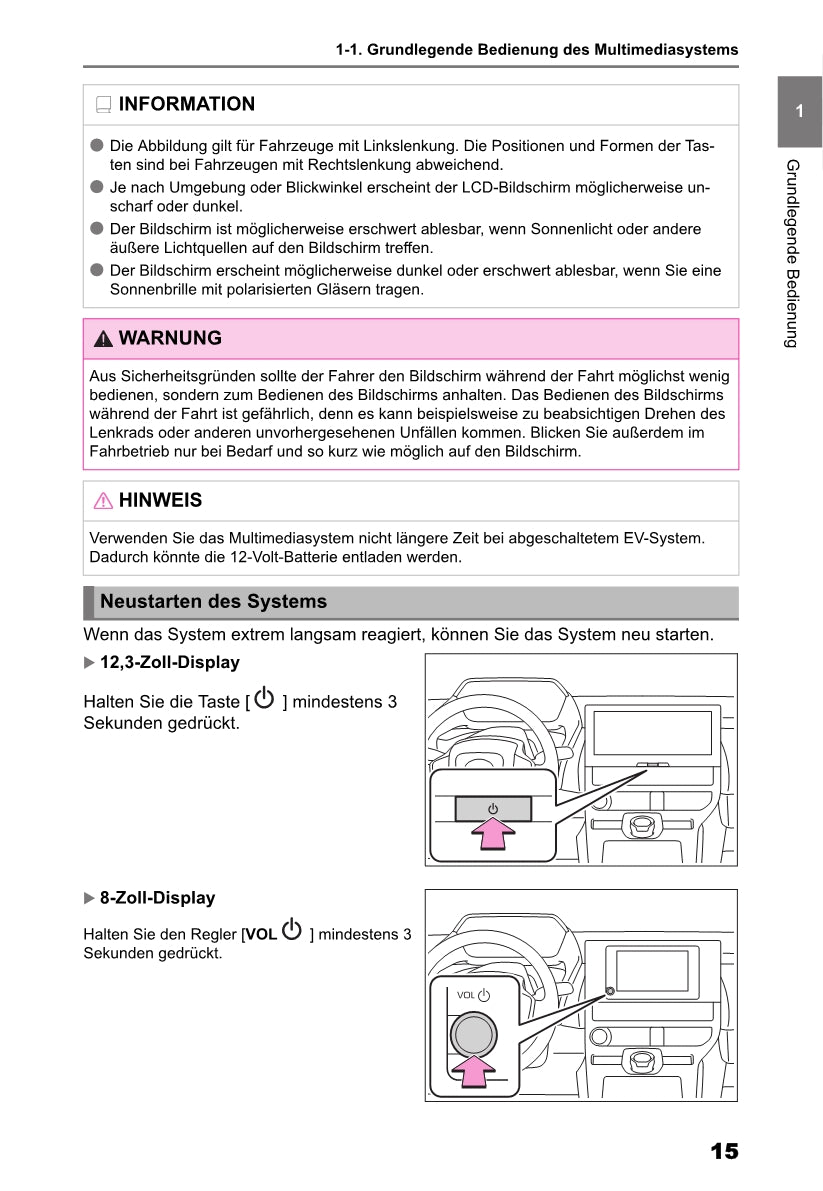 Toyota bZ4X Multimedia Bedienungsanleitung 2022 - 2023