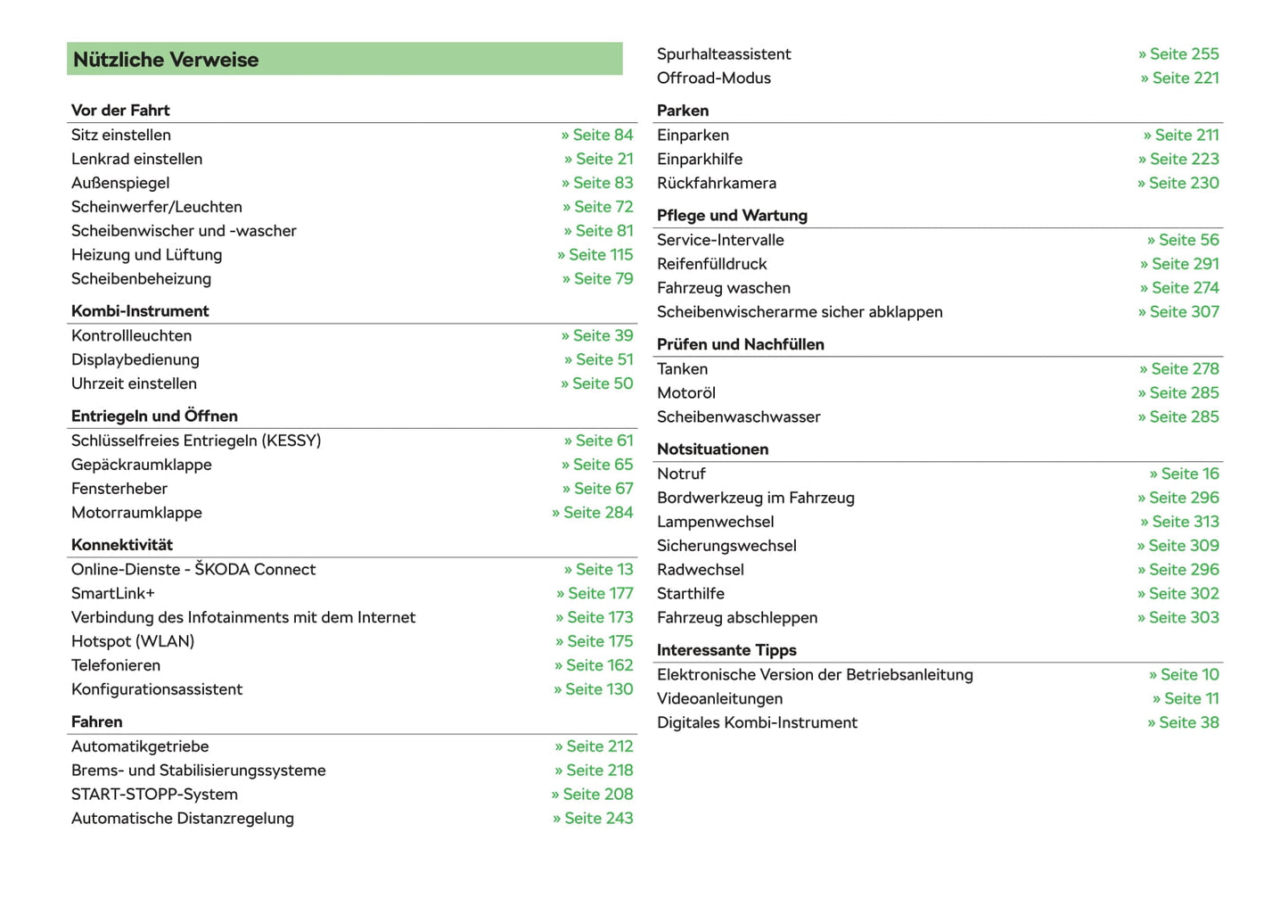 2017-2018 Skoda Octavia Owner's Manual | German