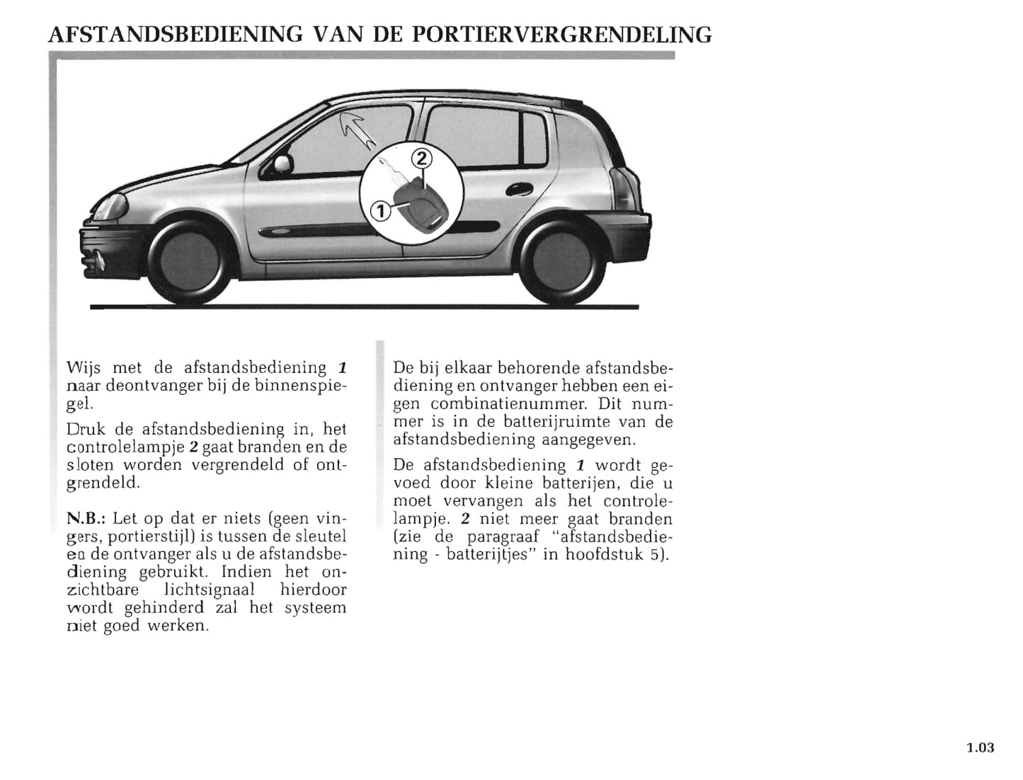 1998-2001 Renault Clio Manuel du propriétaire | Néerlandais