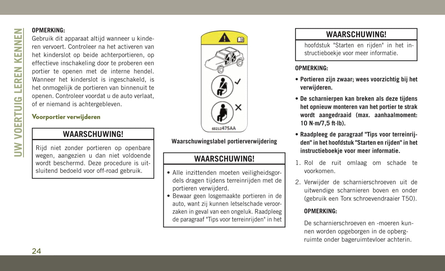 2018-2019 Jeep Wrangler Owner's Manual | Dutch