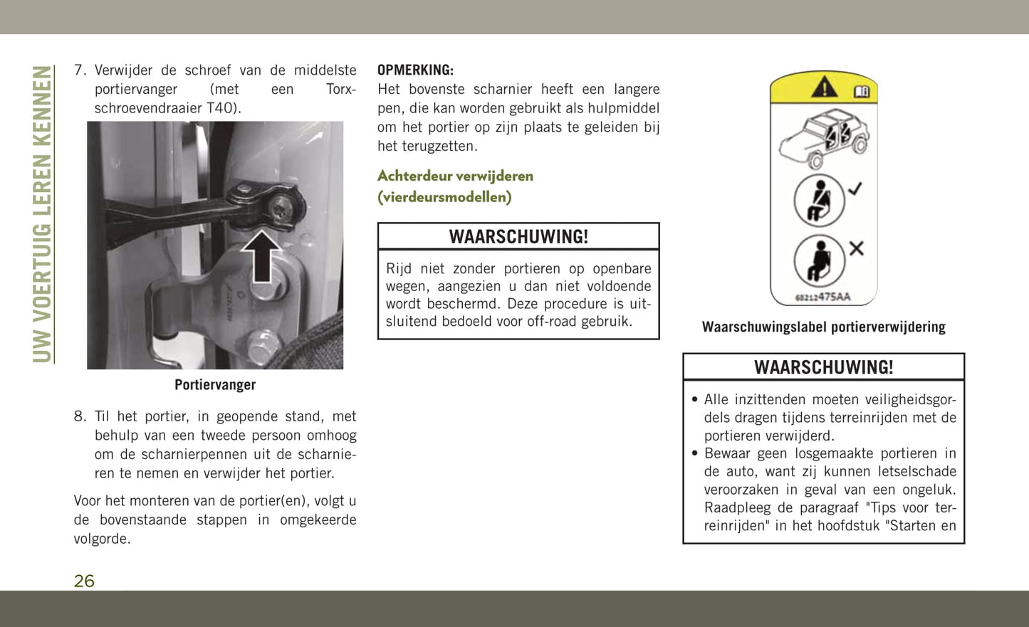 2018-2019 Jeep Wrangler Owner's Manual | Dutch