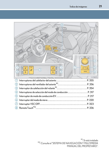 2017-2019 Lexus RC 300h Owner's Manual | Spanish