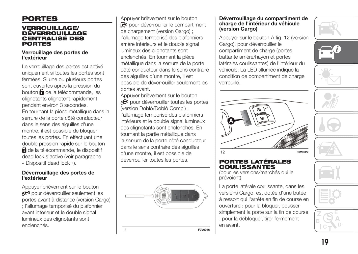 2011-2015 Fiat Doblò Cargo Manuel du propriétaire | Français