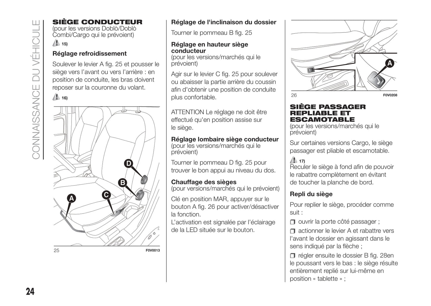 2011-2015 Fiat Doblò Cargo Manuel du propriétaire | Français