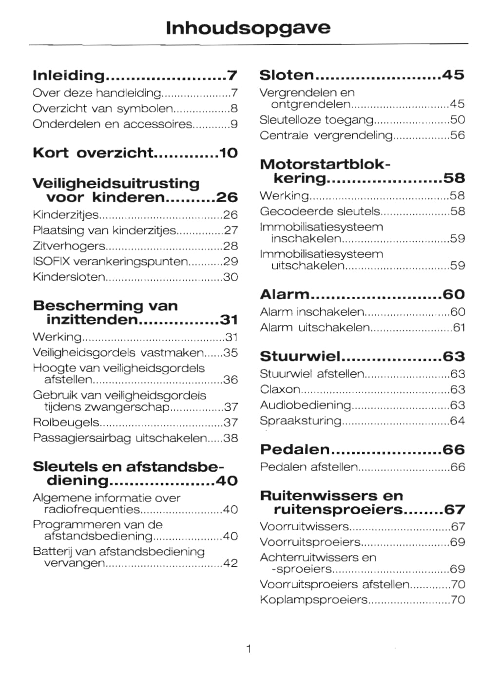 2004-2008 Ford Focus Owner's Manual | Dutch