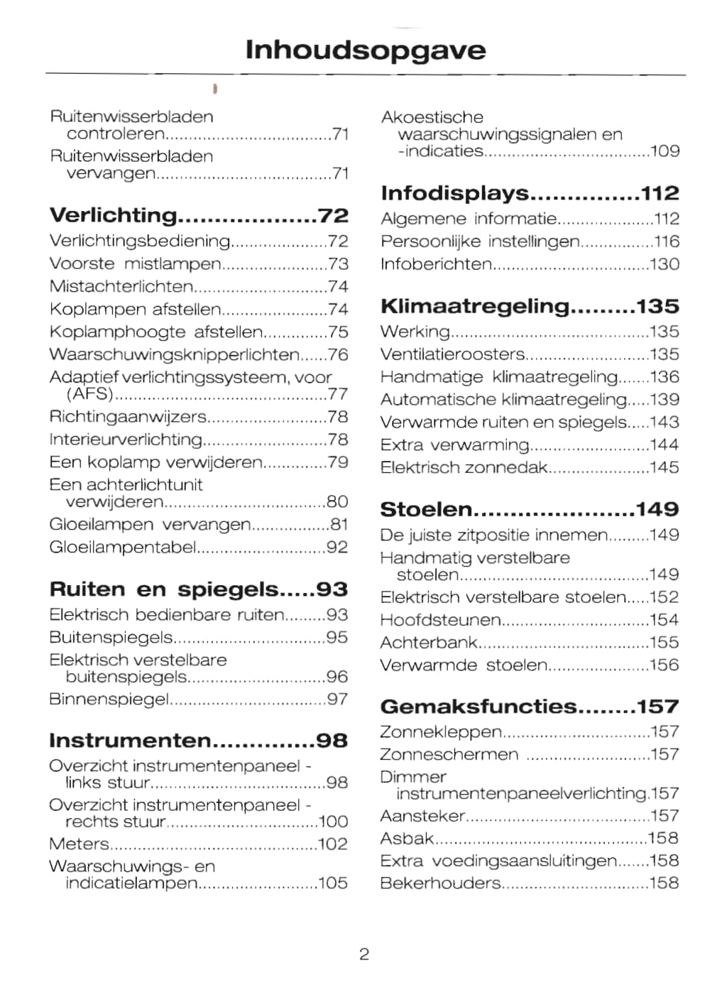 2004-2008 Ford Focus Owner's Manual | Dutch