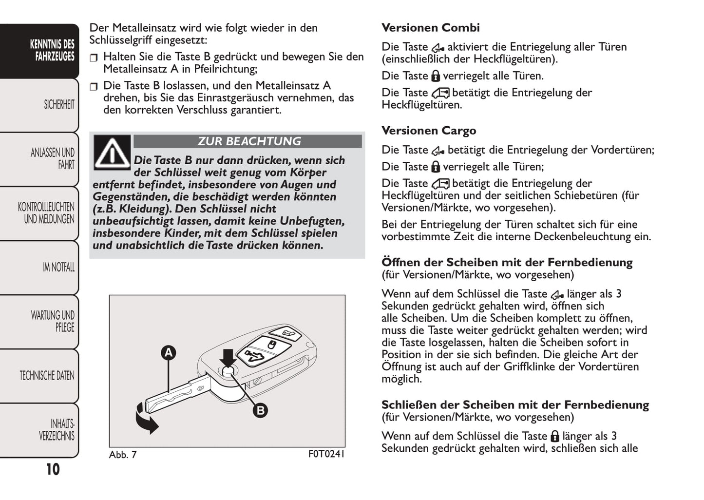 2016-2017 Fiat Fiorino Bedienungsanleitung | Deutsch