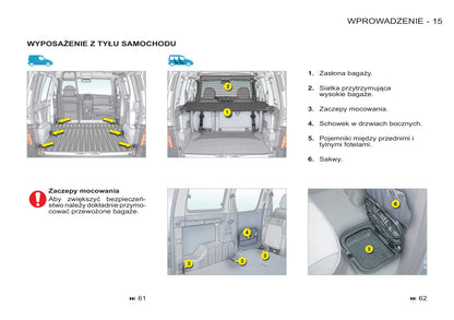 2011-2012 Peugeot Partner Origin Owner's Manual | Polish