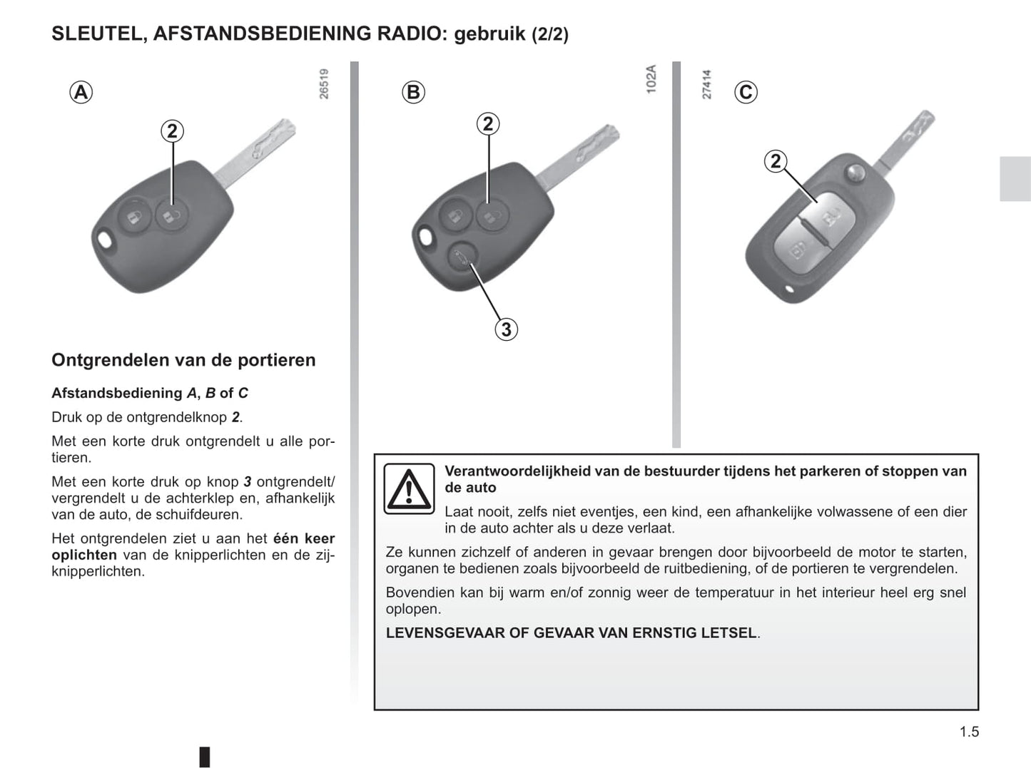 2016-2017 Renault Kangoo Bedienungsanleitung | Niederländisch