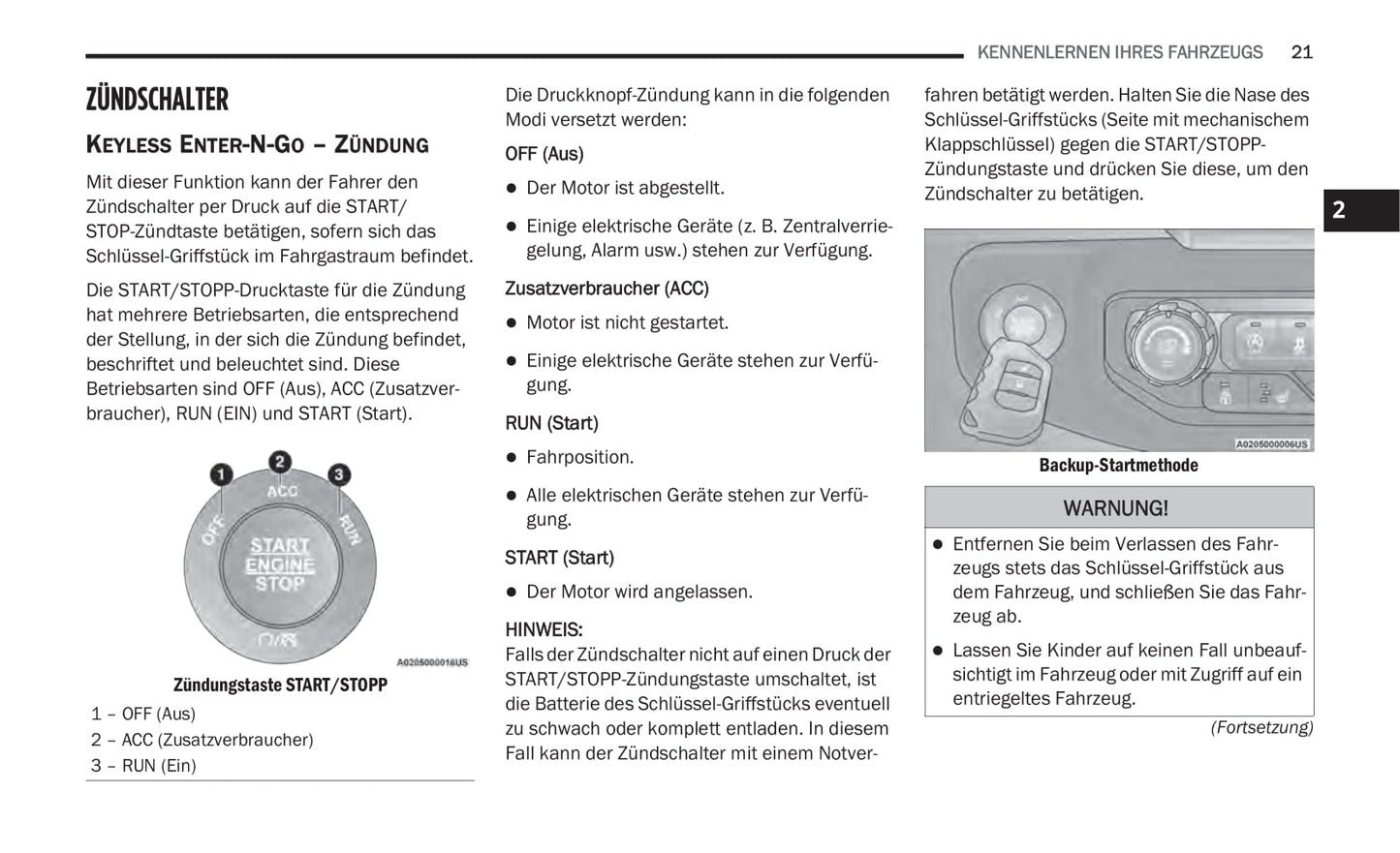 2020-2021 Jeep Gladiator Owner's Manual | German