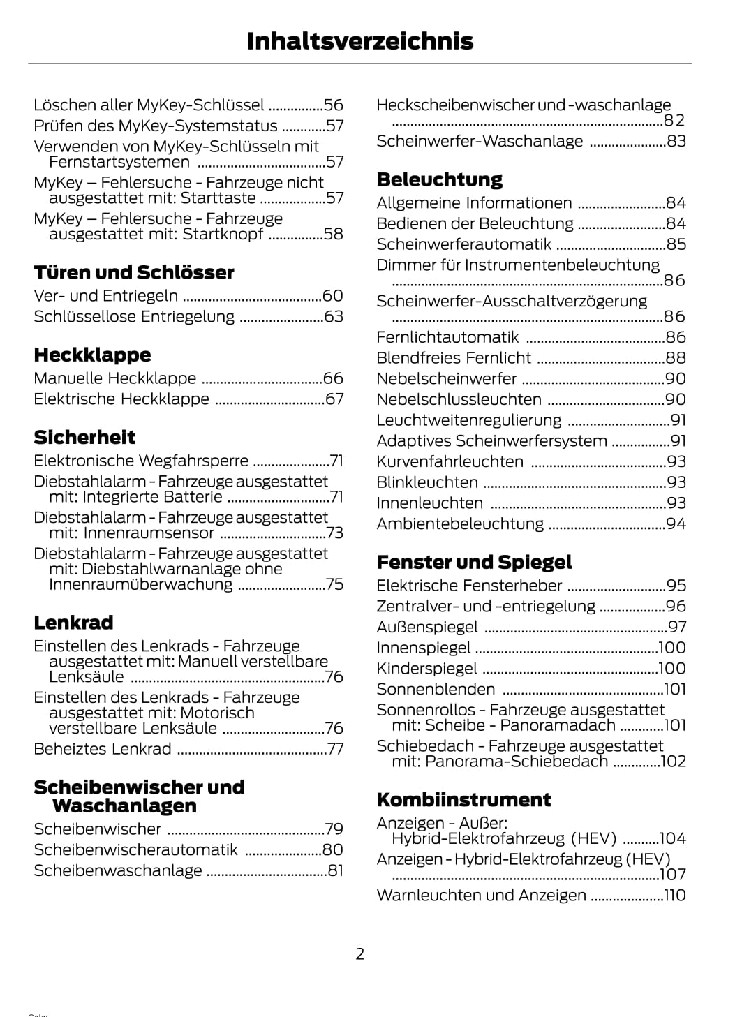 2021-2023 Ford Galaxy/S-max Owner's Manual | German