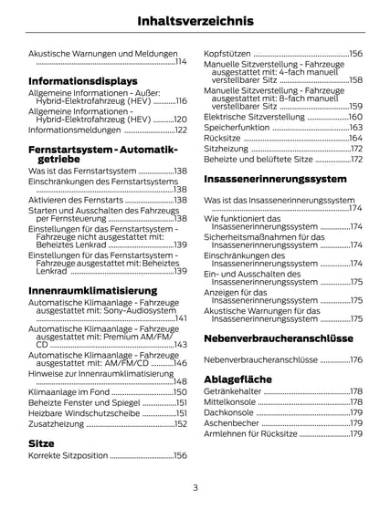 2021-2023 Ford Galaxy/S-max Owner's Manual | German