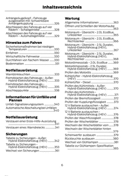 2021-2023 Ford Galaxy/S-max Owner's Manual | German