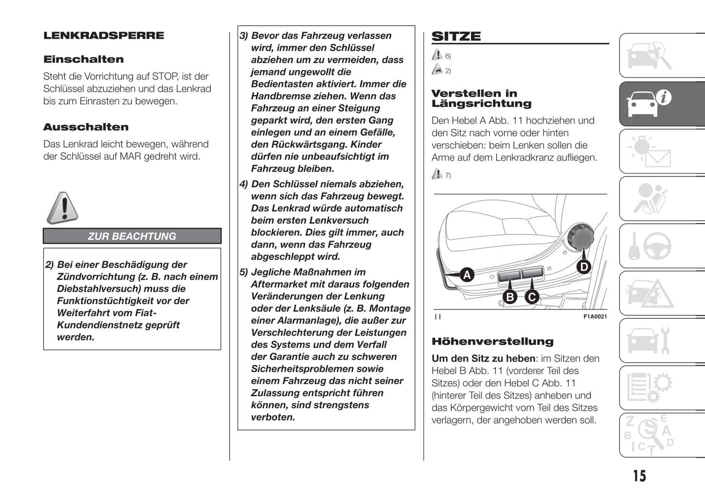 2015-2016 Fiat Ducato Bedienungsanleitung | Deutsch