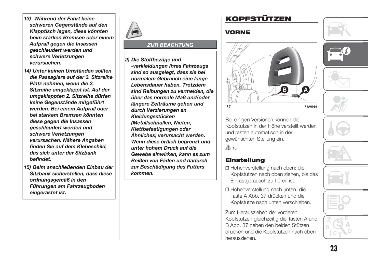 2015-2016 Fiat Ducato Bedienungsanleitung | Deutsch