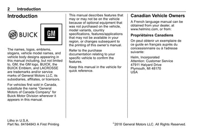 2020 Buick LaCrosse Manuel du propriétaire | Anglais