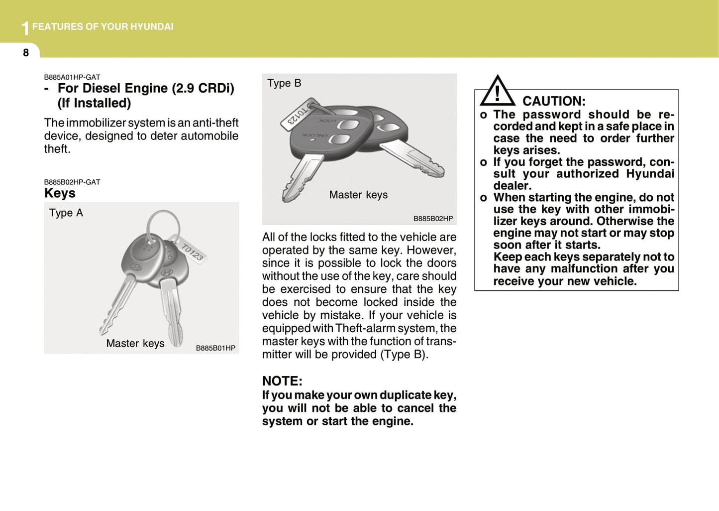 2004-2007 Hyundai Terracan Manuel du propriétaire | Anglais