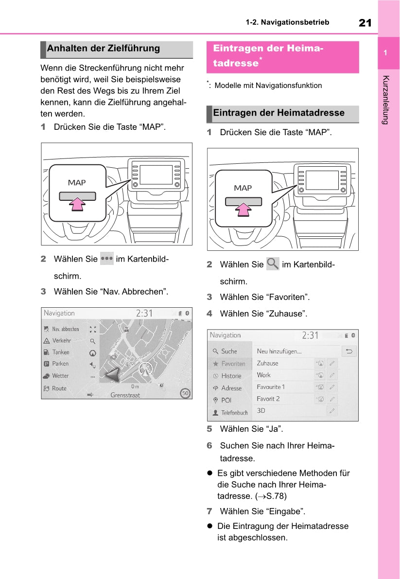 Toyota Yaris Cross Navigation / Multimedia Bedienungsanleitung 2021 - 2023