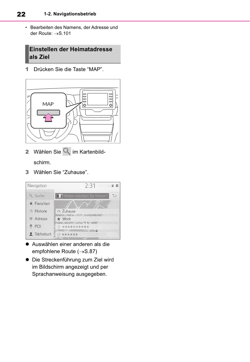 Toyota Yaris Cross Navigation / Multimedia Bedienungsanleitung 2021 - 2023