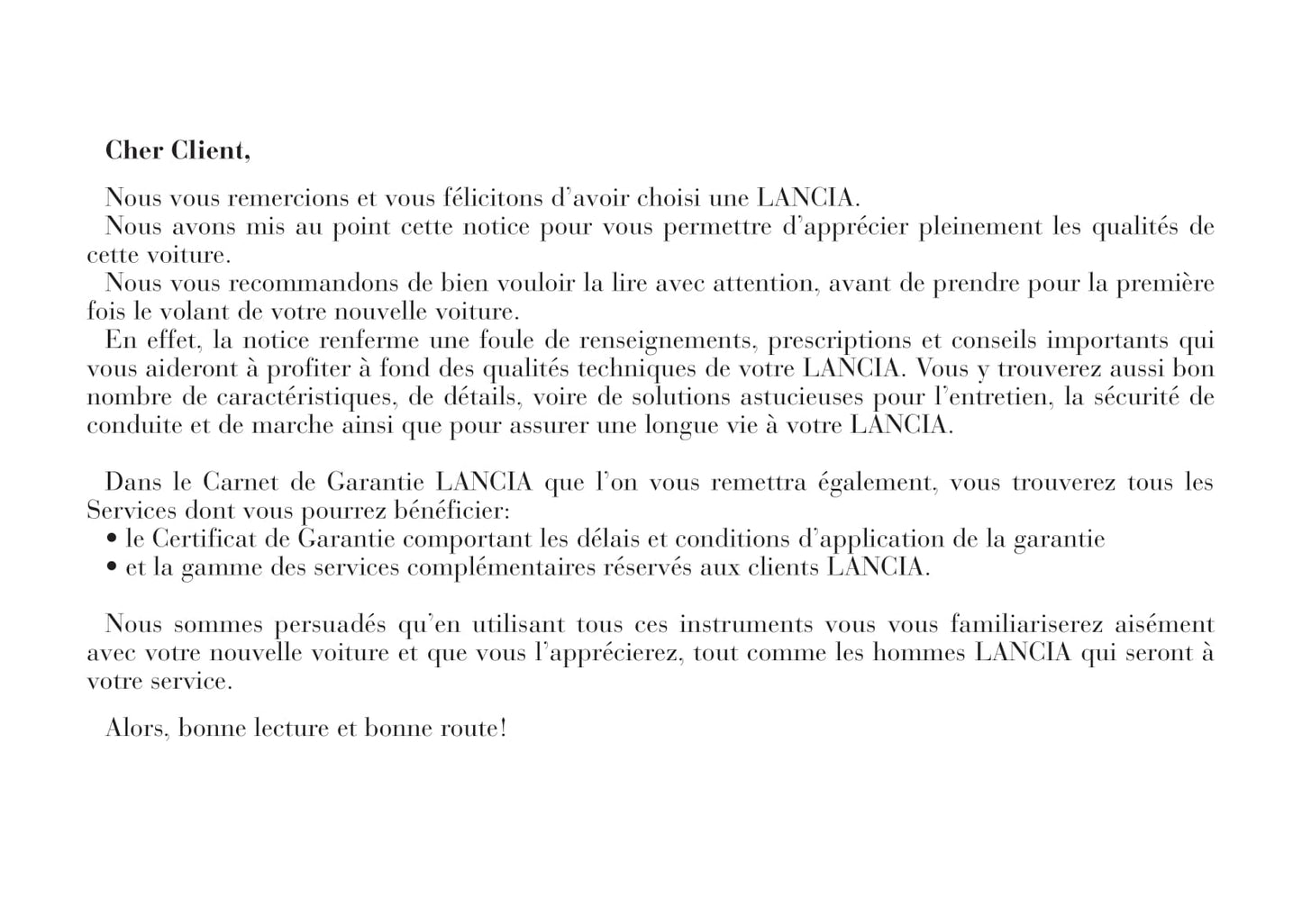 2001-2005 Lancia Lybra Owner's Manual | French