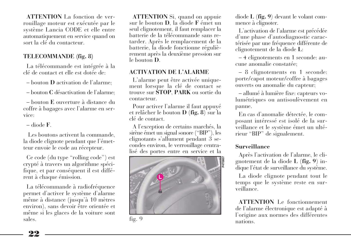 2001-2005 Lancia Lybra Owner's Manual | French