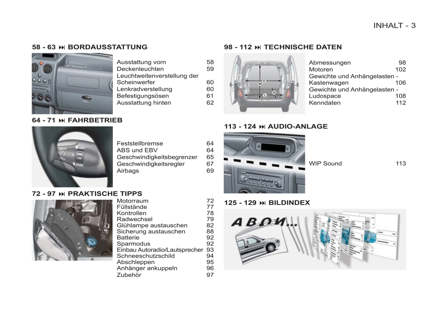 2011-2012 Peugeot Partner Origin Owner's Manual | German