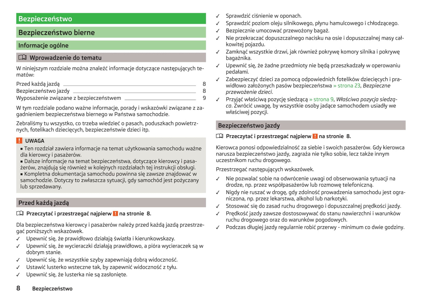 2014-2015 Skoda Roomster Owner's Manual | Polish