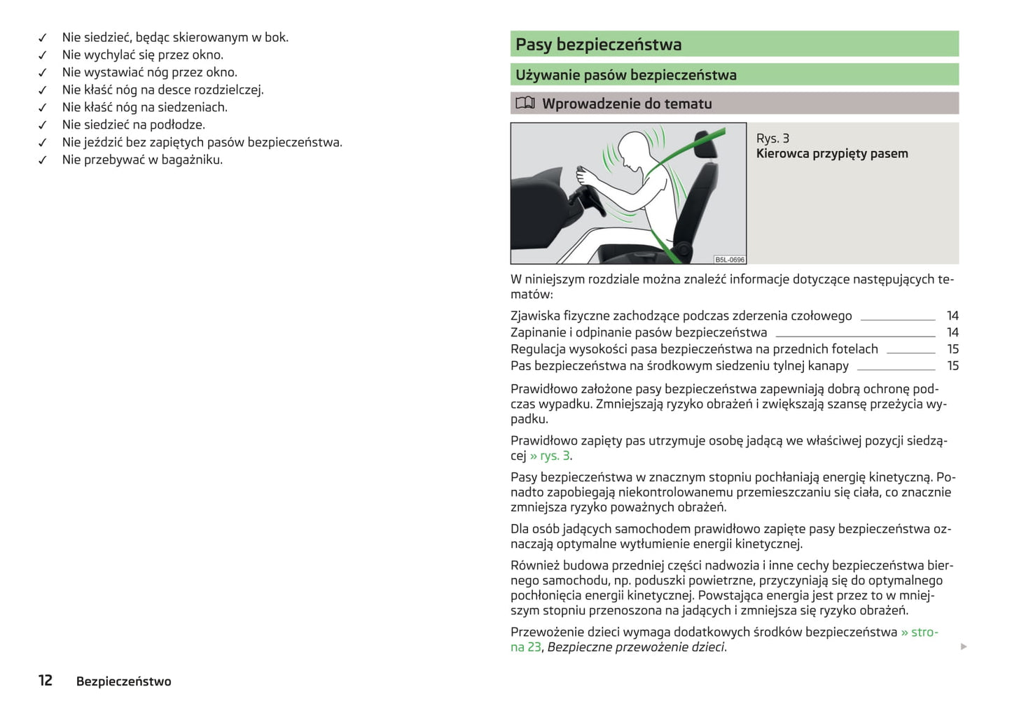 2014-2015 Skoda Roomster Owner's Manual | Polish