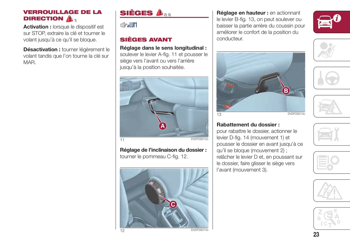 2015-2016 Fiat 500/500C Gebruikershandleiding | Frans