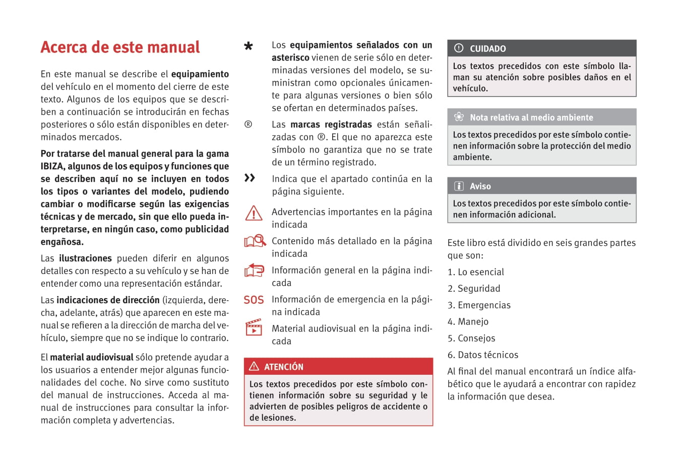 2015-2016 Seat Ibiza Owner's Manual | Spanish