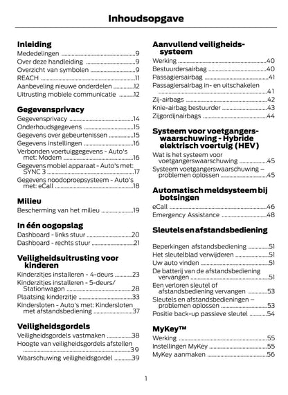 2021-2022 Ford Mondeo / Mondeo Hybrid Gebruikershandleiding | Nederlands