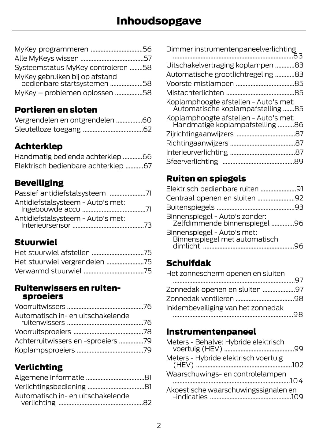 2021-2022 Ford Mondeo / Mondeo Hybrid Gebruikershandleiding | Nederlands