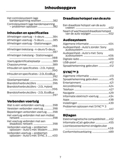 2021-2022 Ford Mondeo / Mondeo Hybrid Gebruikershandleiding | Nederlands