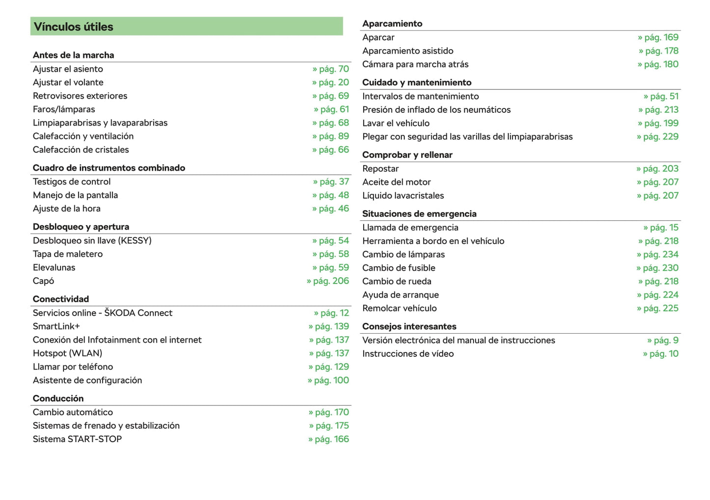 2018-2019 Skoda Rapid Spaceback Owner's Manual | Spanish