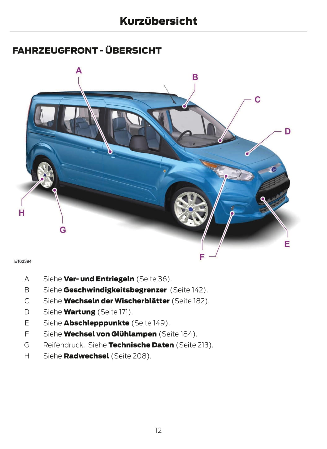 2014 Ford Tourneo Connect Manuel du propriétaire | Allemand