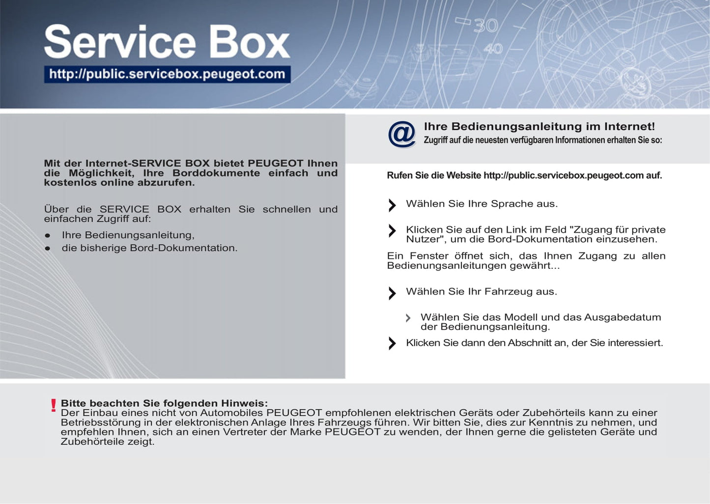 2011-2014 Peugeot 207/207 SW/207 SW Outdoor Owner's Manual | German