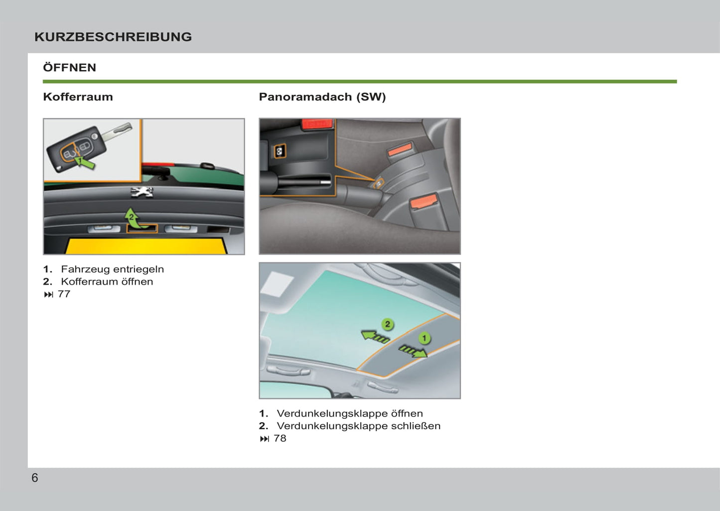 2011-2014 Peugeot 207/207 SW/207 SW Outdoor Owner's Manual | German