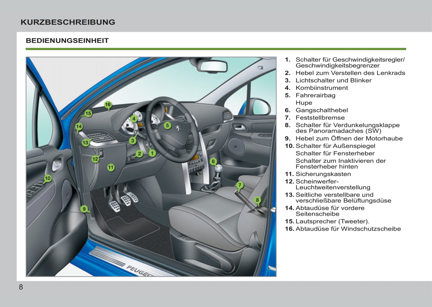 2011-2014 Peugeot 207/207 SW/207 SW Outdoor Owner's Manual | German