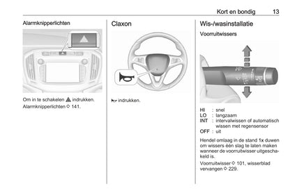 2016-2017 Opel Zafira/Zafira Tourer Owner's Manual | Dutch