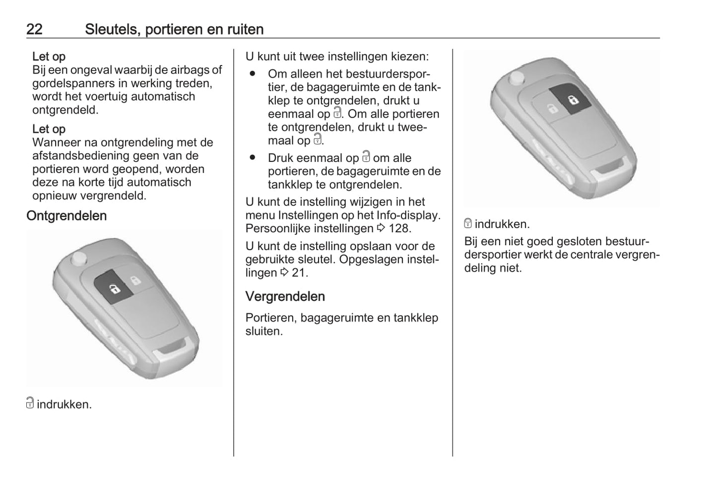 2016-2017 Opel Zafira/Zafira Tourer Owner's Manual | Dutch