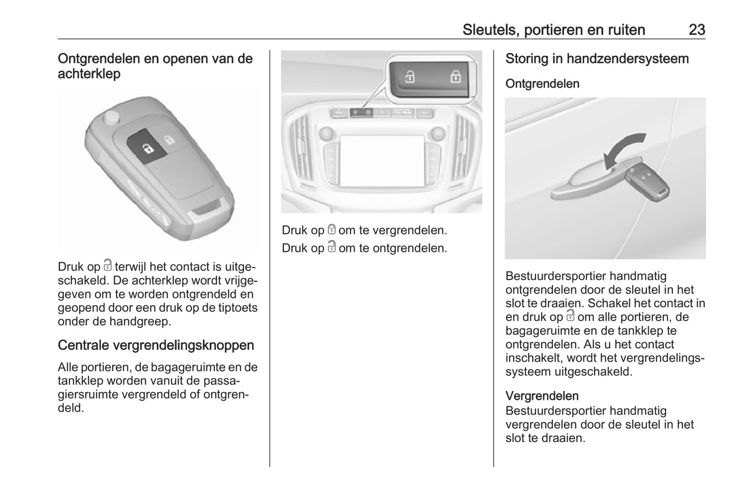 2016-2017 Opel Zafira/Zafira Tourer Owner's Manual | Dutch