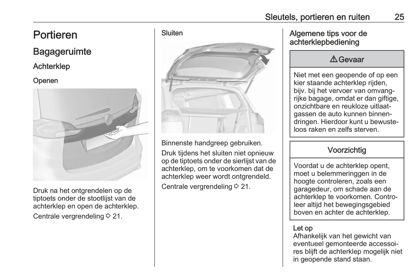 2016-2017 Opel Zafira/Zafira Tourer Owner's Manual | Dutch